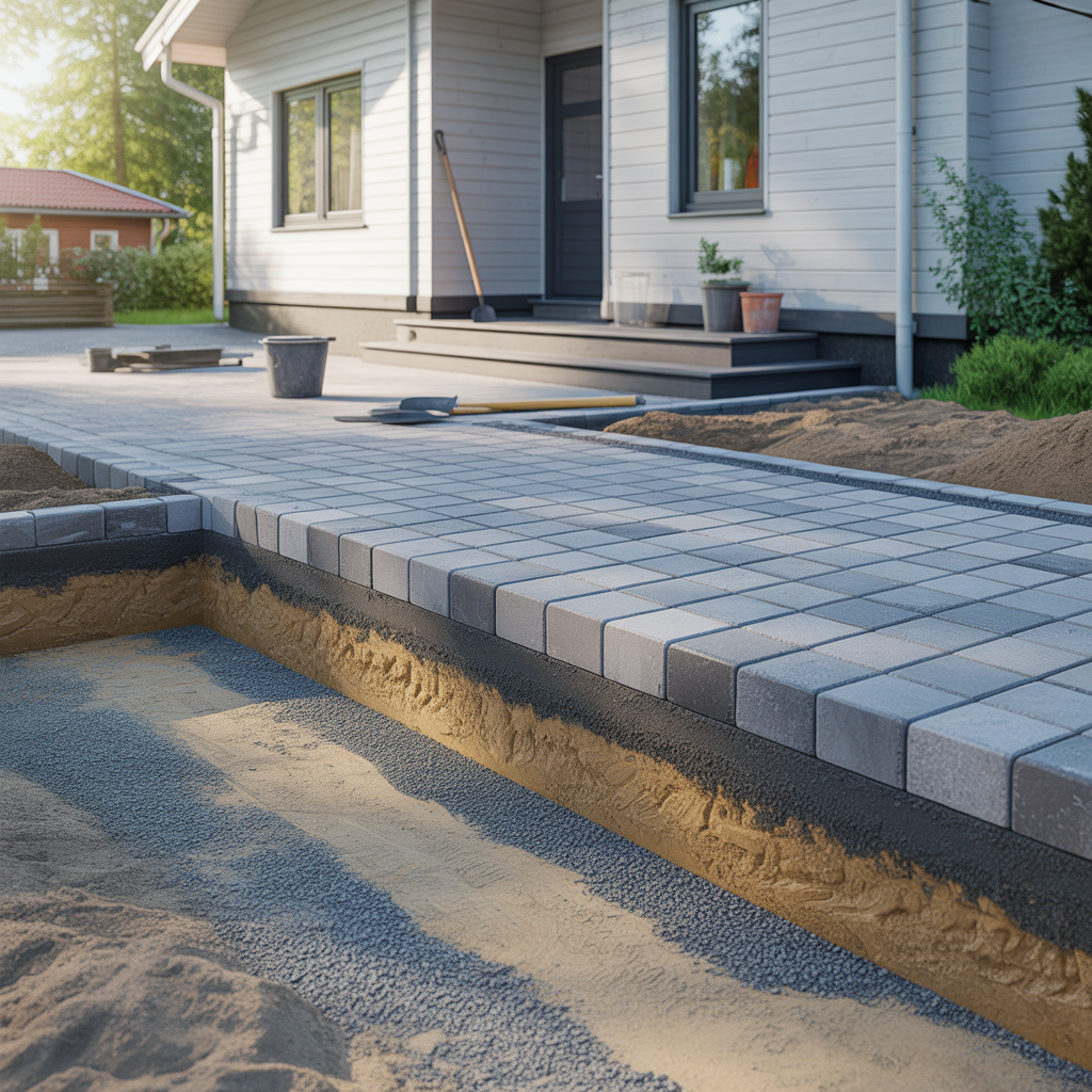 4.Hur mycket grus behovs under stensattning