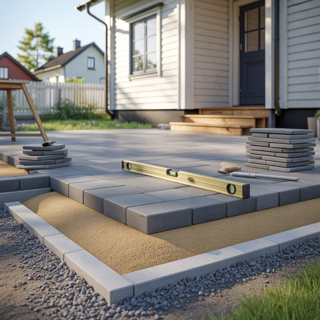 8.Sa skapar du en stabil mark infor anlaggning av stensattning